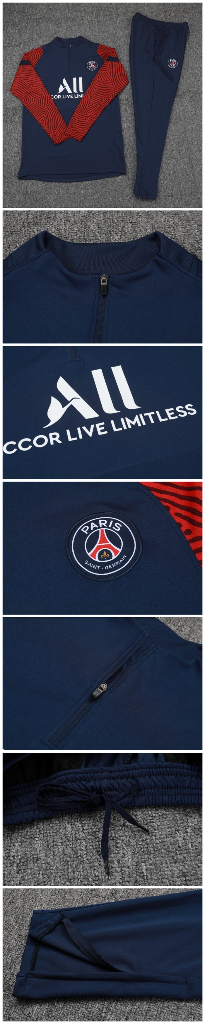 PSG 20-21 Navy&Red Zipper Sweat Kit